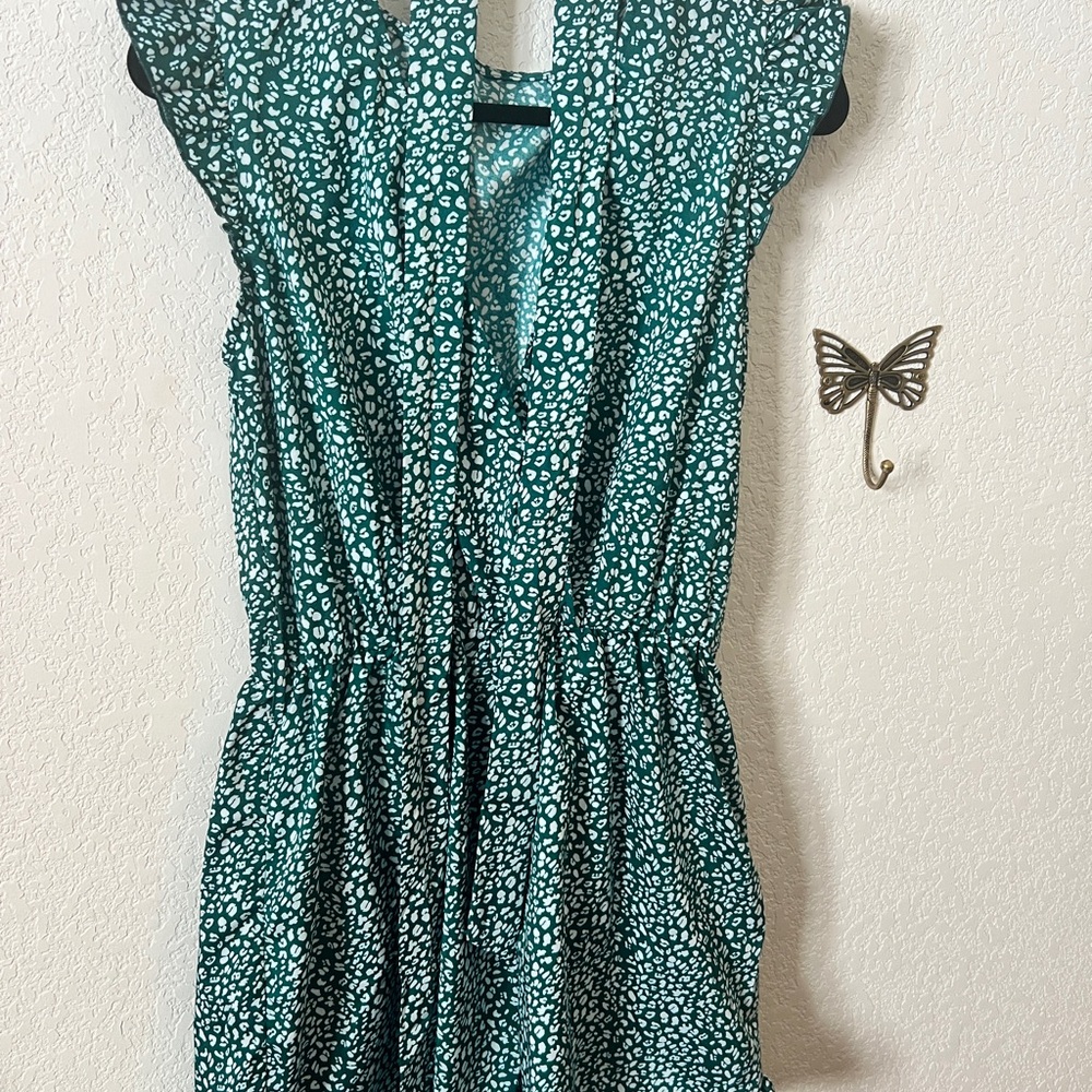 Green Patterned Jumpsuit